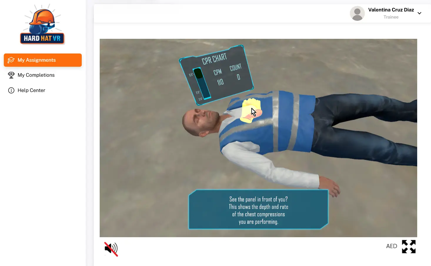 Hard Hat VR Virtual Reality Immersive Training Screen